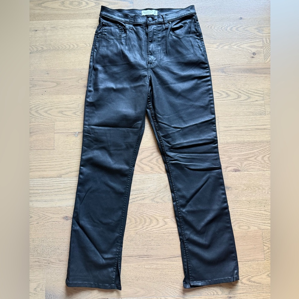 Abercrombie Slim Straight wax coated jeans Curve Love